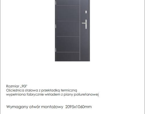 Drzwi wejściowe stalowe zewnętrzne KMT  wzór 14 kolor antracyt, rozmiar 90 kierunek lewe, w cenie 2090 zł