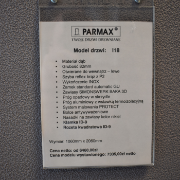 DRZWI DREWNIANE PARMAX 106X206 DĘBOWE Z WYSTAWKI